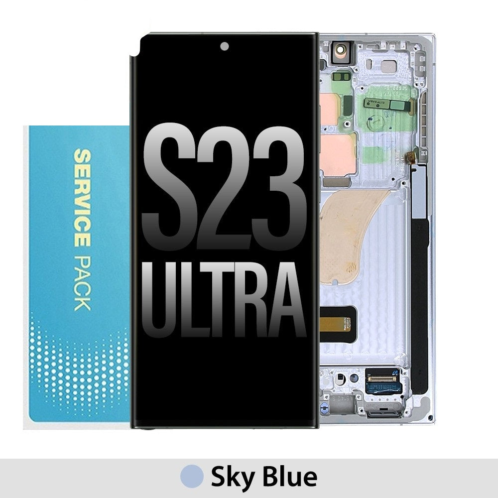 Samsung Galaxy S23 Ultra 5G S918B OLED Screen Replacement Digitizer GH82-30465G (Gold)-Sky Blue Samsung Galaxy S23 Ultra 5G S918B OLED Screen Replacement Digitizer GH82-30465G (Gold)-Sky Blue